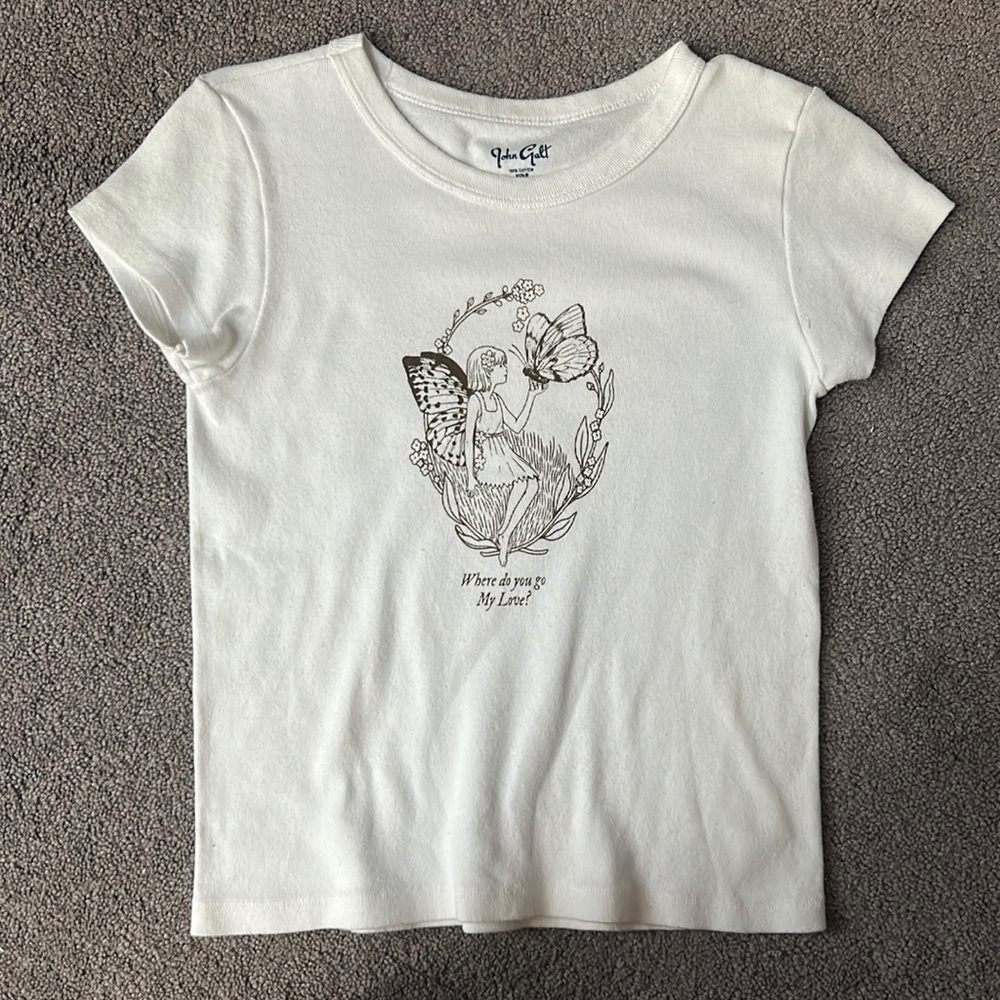 John Galt/ Brandy Melville shirt with brown detailing